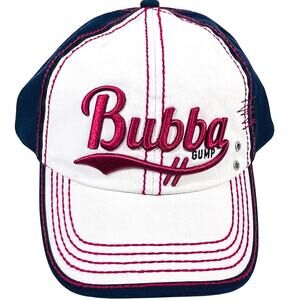 Bubba Gump Shrimp Company Cap Hat Strap Back Cotton White Red Blue New Tags